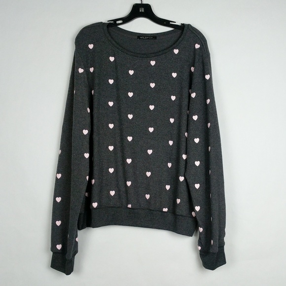 Wildfox Pink Hearts Soft Sweater Pullover - Picture 2 of 6
